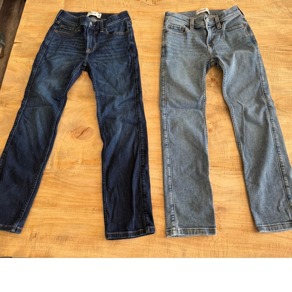 Abercrombie Kids Boy's Skinny Jeans Size 7/8 Long Adjustable Waist bundle